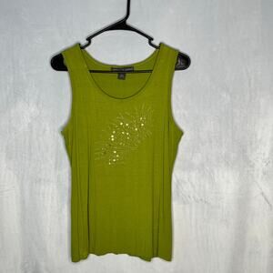 Josephine Chaus Shirt Green Tank Top Sleeveless L